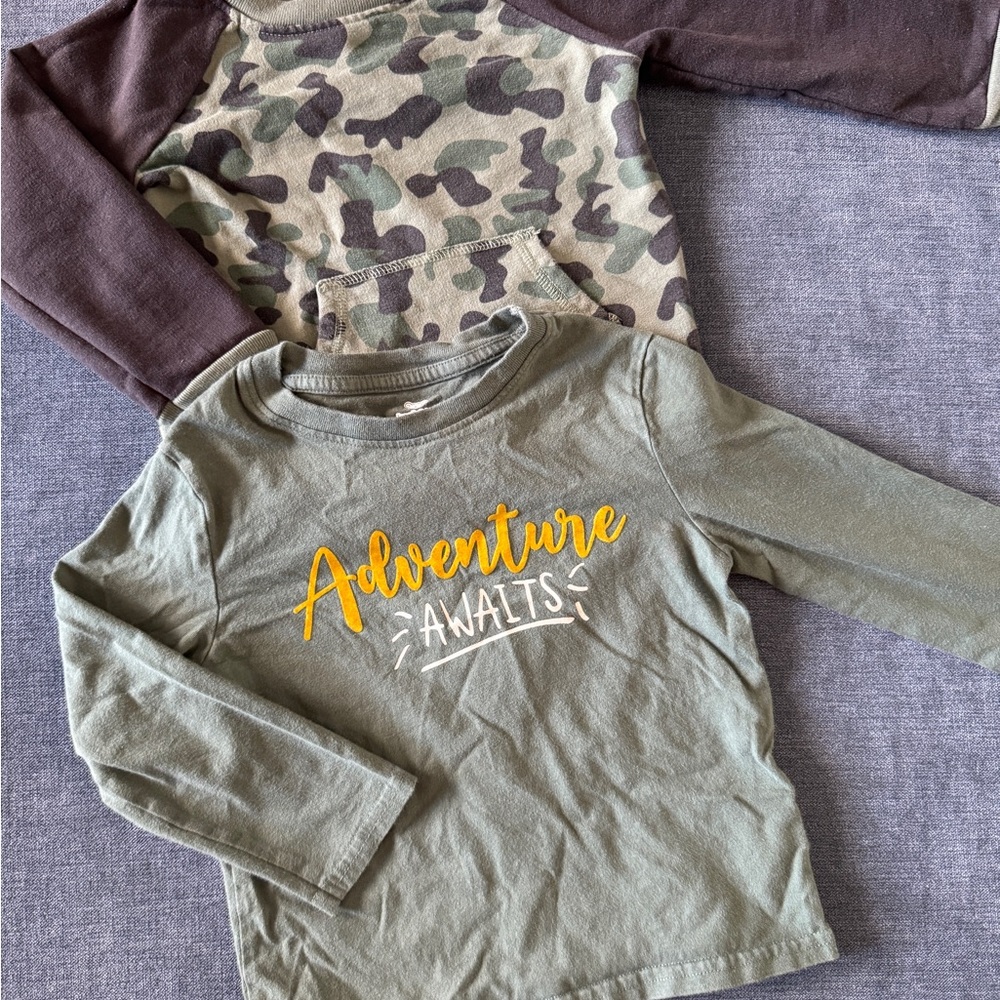 Adventure Awaits Kids' Green Long Sleeve Shirt
